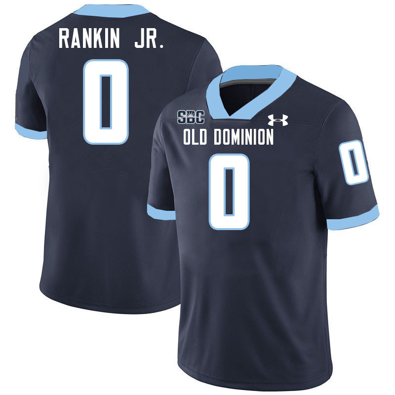 #0 Angelo Rankin Jr. Old Dominion Monarchs College Football Jerseys Stitched-Navy